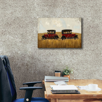 «Vintage Cars In Wheat» par Momart, art mural sur toile