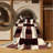 Machine Washable Checkered Beige Area Rug-1821854763