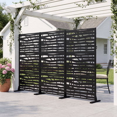 183cm H Freestanding Metal Room Divider Decorative Privacy Screen Garden Lattice Panel Trellis for Patio, Balcony, Backyard, Pool, Indoor Room