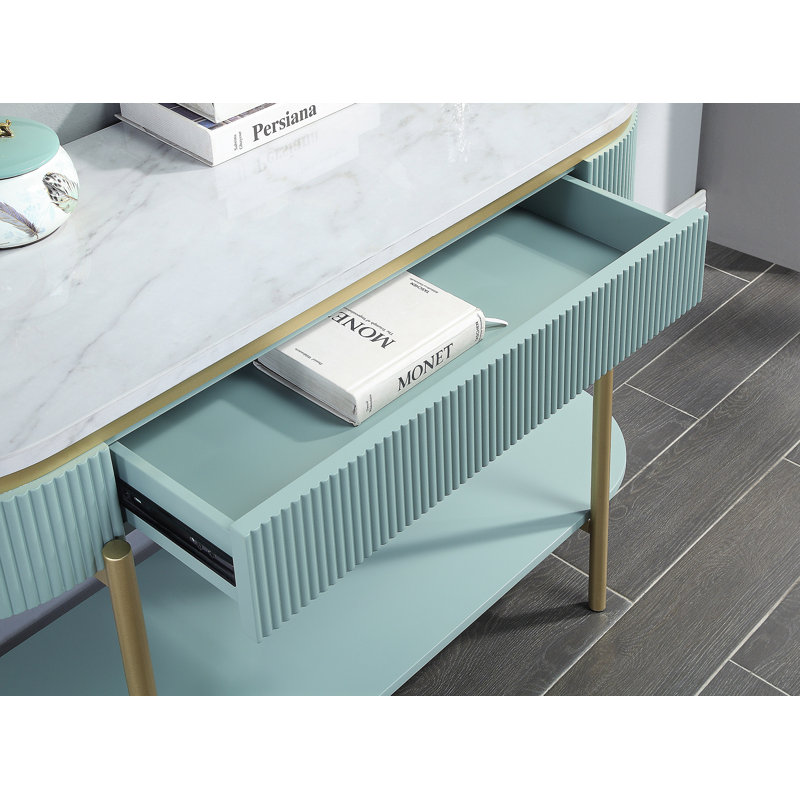 Console 47,75 po Bembry, Vert / or
