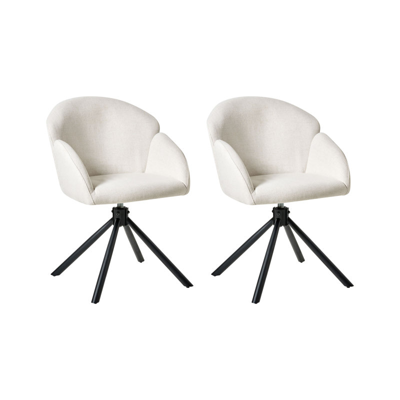 48cm H Polyester Upholstered Upholstered Back Armchair in White