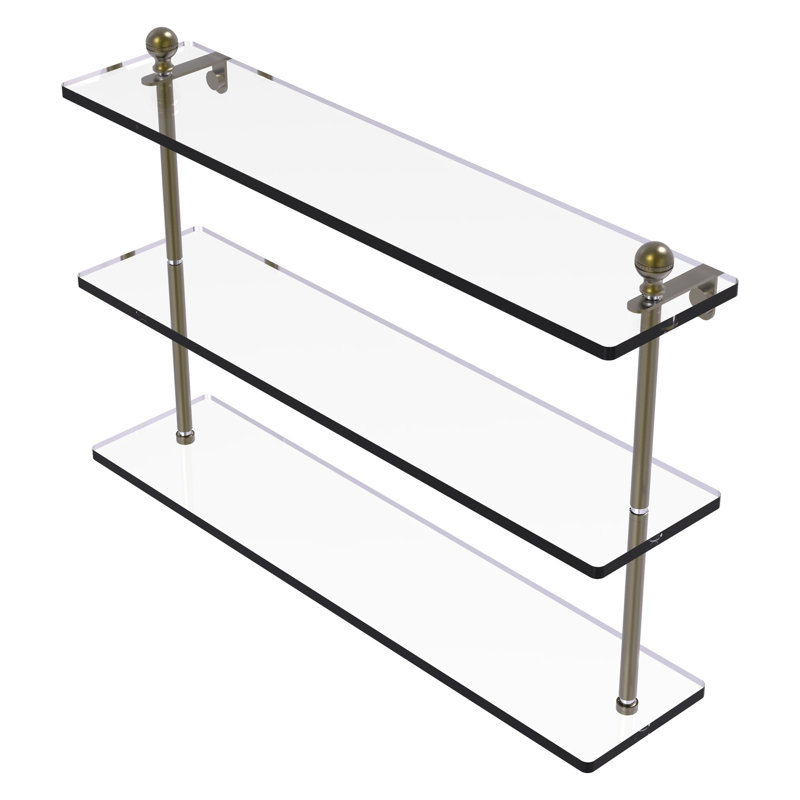 Morosini 3 Piece Tiered Shelf, Antique Brass, 22"
