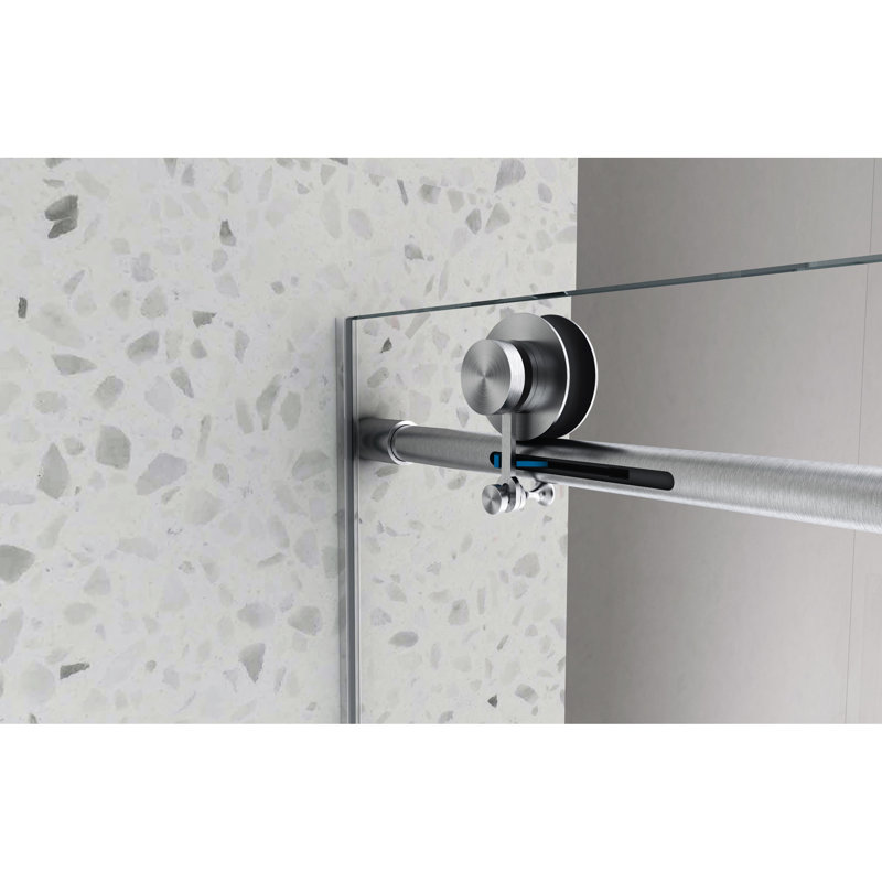 6063 Matte Black Bath Shower Screen - , Soft Closing, 70Mm Stainless Steel Pulleys, Nano Cleaning Tempered Glass Door With One Fixed & Sliding Door, 304 Large Adjustable Mechanism, Easy Cleaning,