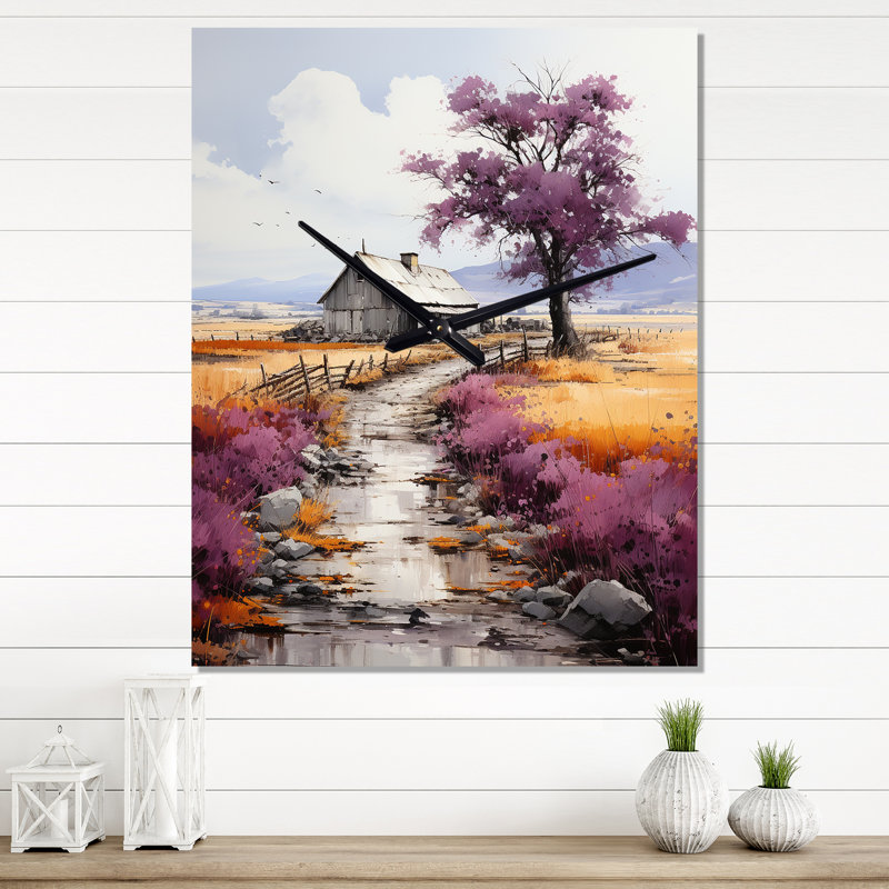 Horloge murale - Mauve, H 32 po x l 24 po x P 1 po