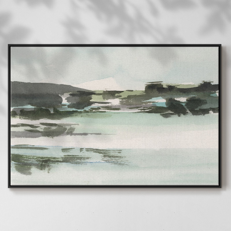 Turquoise Marsh Iompemium, reproduction encadrée, Toile avec cadre noir, H 25 po x l 37 po x P 2 po