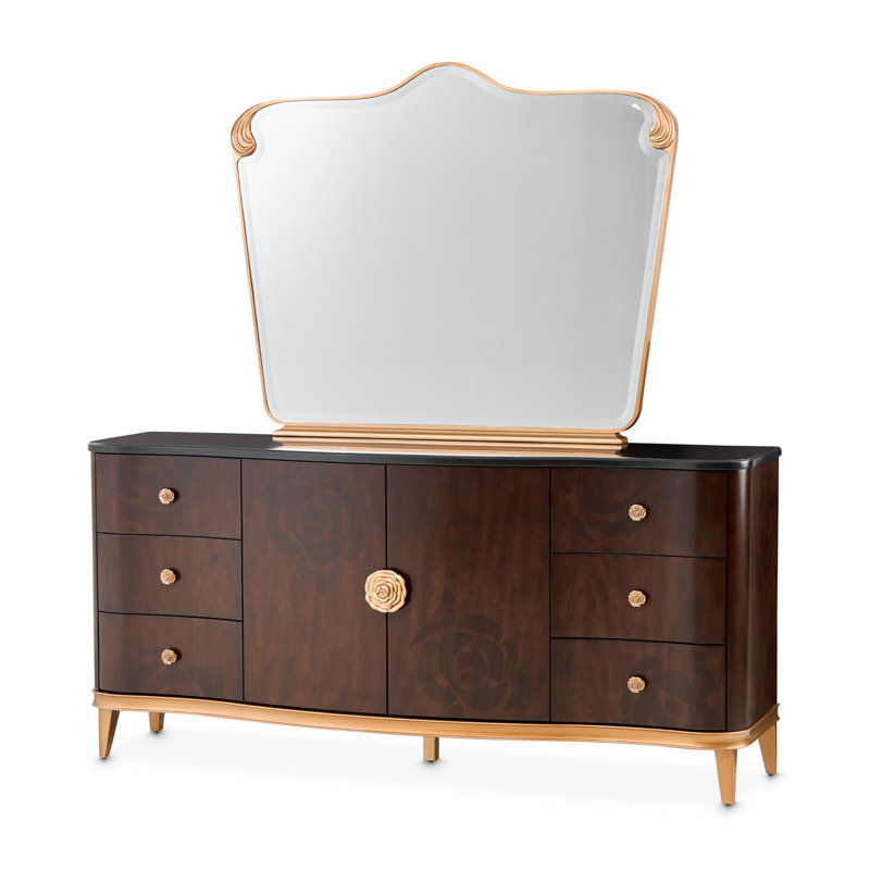 Commode 6 tiroirs avec miroir Camellia Field
