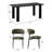 Modern 7-Piece Dining Set With Rectangular Wood Table And Upholstered Curved Back Chairs-1448258294