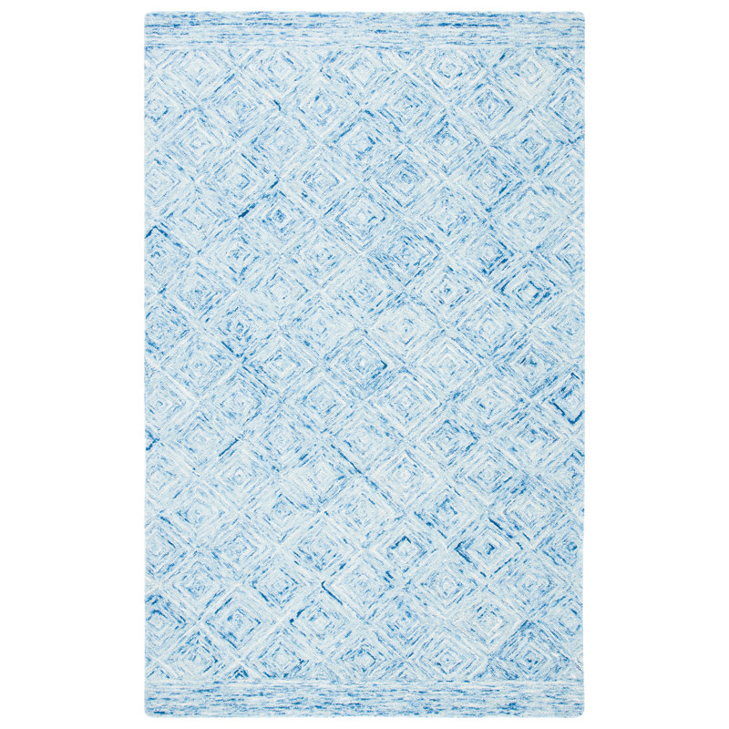 Treva Hand Tufted Wool Geometric Rug, Rectangle 4' x 6'