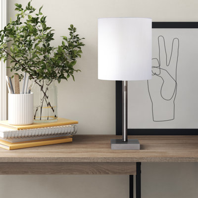 Aghvan 22"  Metal Cylinder Table Lamp With  Drum Shade