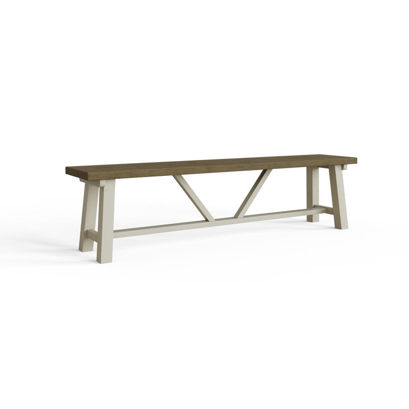 Brents Trestle Base Dining Bench. Solid Reclaimed Pine Wood. 140cm OR 180cm Wide, 24" H x 187" W x 42" D