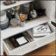 Arched Storage Cabinet with Glass Door and 1 Drawer-1735246706