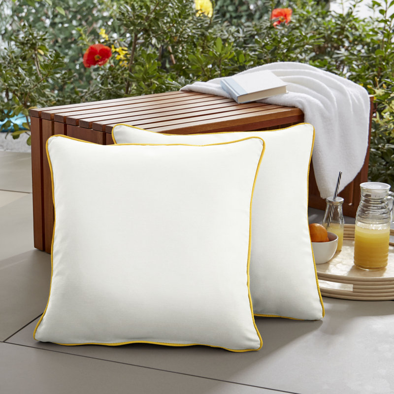 Housse de coussin d'extérieur carré et insert Soleil, 22 po x 22 po