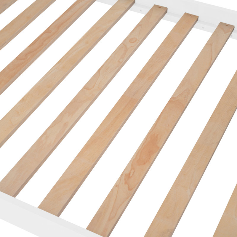 Au-dessus d'un lit superposé avec rangement et garde-corps, Lit simple, Blanc
