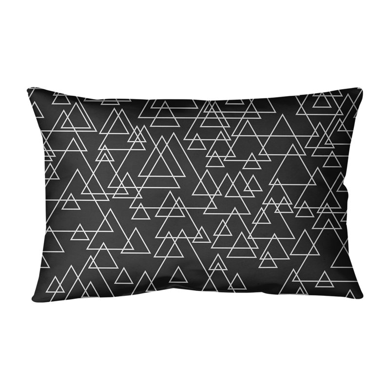 Oreiller rectangulaire Katelyn Elizabeth, Polyester / Bourre en polyester, 18 po x 18 po, Noir