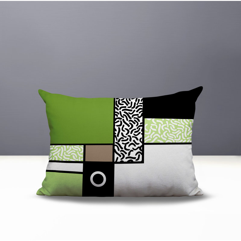 Coussin lombaire réversible intérieur / extérieur Plexa, Rectangle H 18 po x l 25 po, Chartreuse