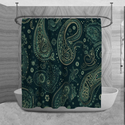 Rideau de douche à motif cachemire Khamiya