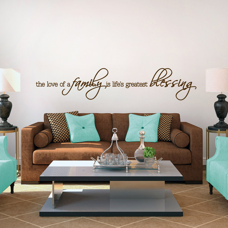 Décalcomanie murale « love of a family », Brun chocolat
