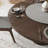 Dark Brown Thick Walnut Tone Solid Wood Dining Table With Removable Stone Lazy Susan-2061457647