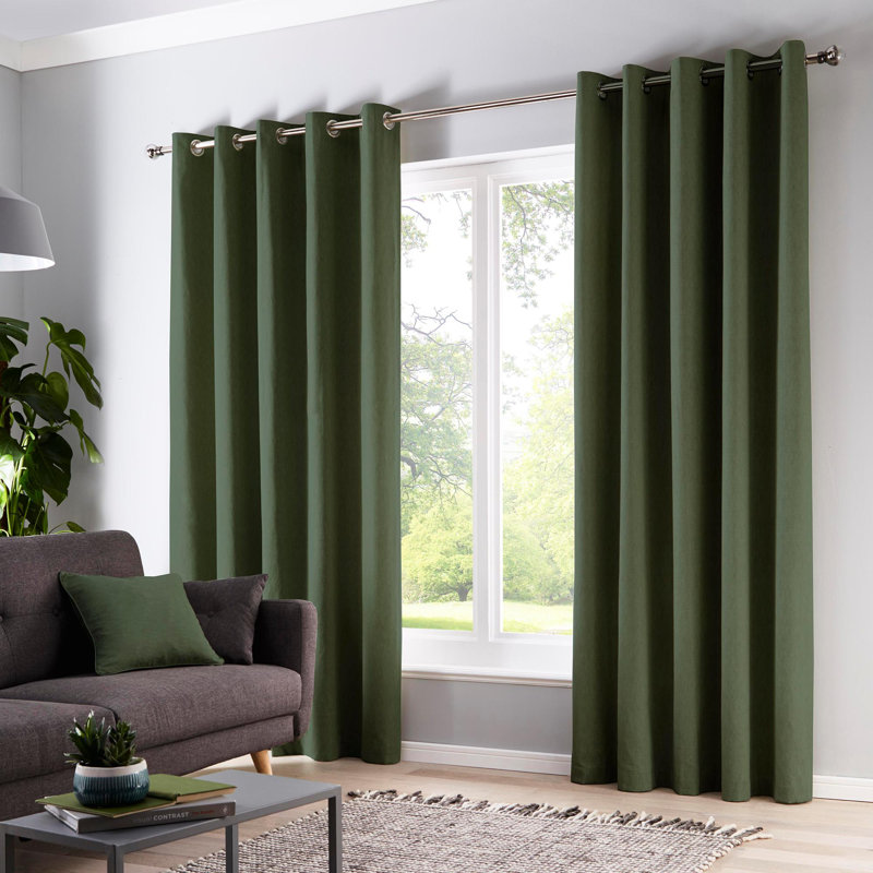 Cannes 100% Cotton Blackout Sliding Panel Pair, Natural, 58.50cm Width x 137cm Drop