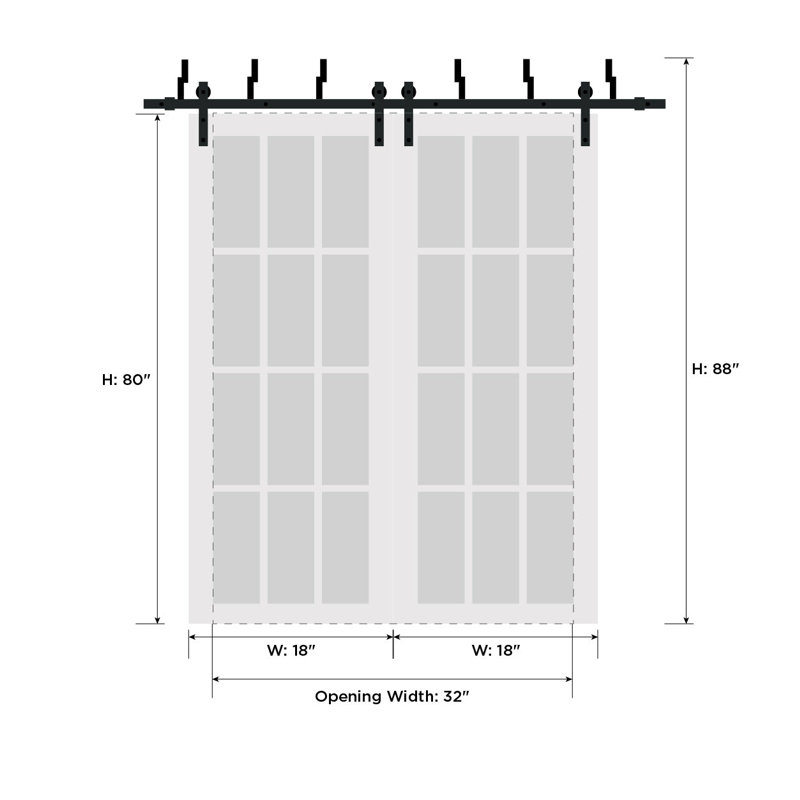 Solid Wood Barn Doors without Installation Hardware Kit Barn Door, 36" x 80"