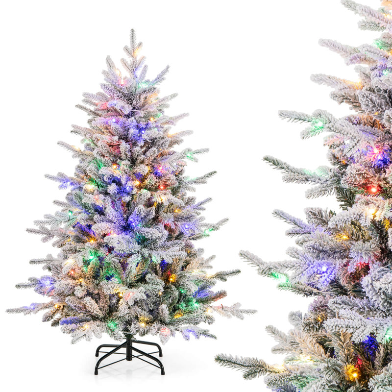 Sapin de Noël givré pré-éclairé, 4.5'