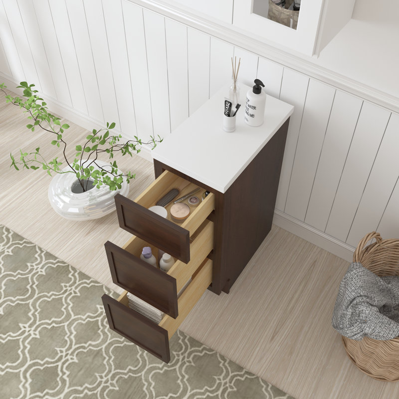 Base de meuble-lavabo simple 12 po seulement, Brun