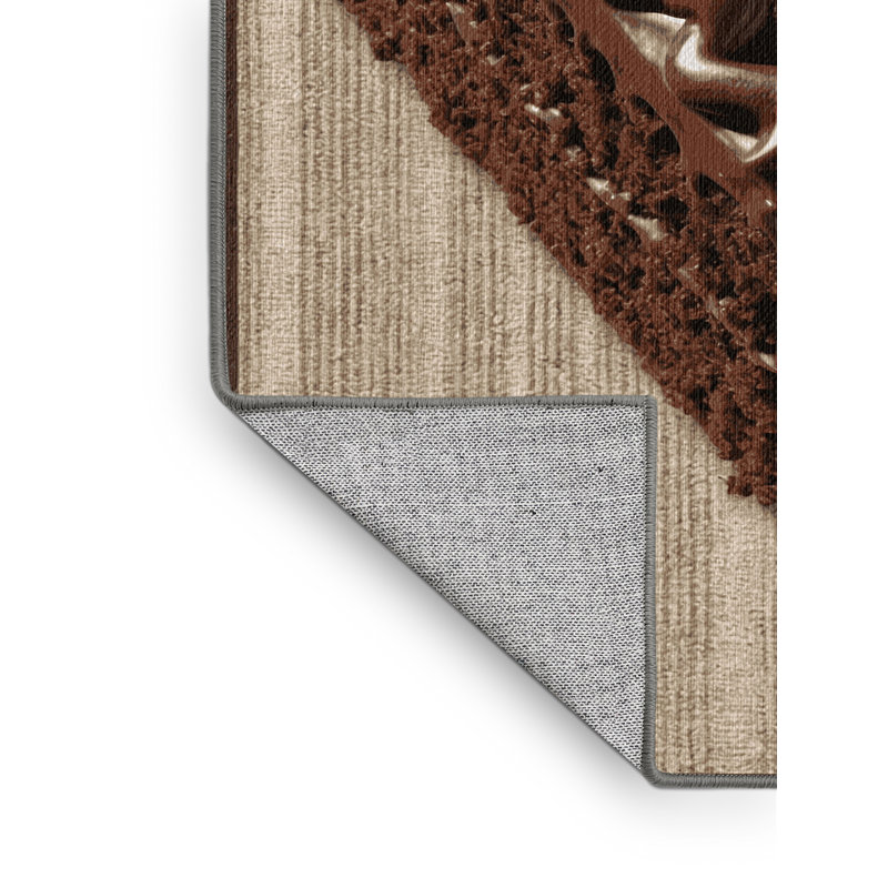  Washable Chocolate cake Desserts Area Rug, Runner 2' x 4'