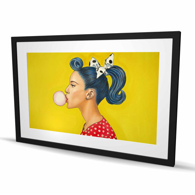 Retro Woman with Beautiful Ponytail - Livingroom Print Decor