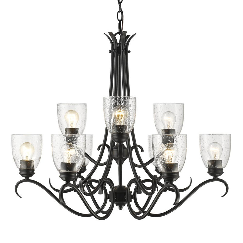 Leitner 9 - Light Steel Dimmable Tiered Chandelier