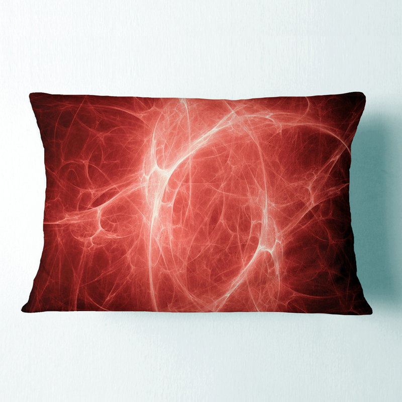 Éclairage vif sur un ciel rouge - Coussin décoratif à imprimé floral