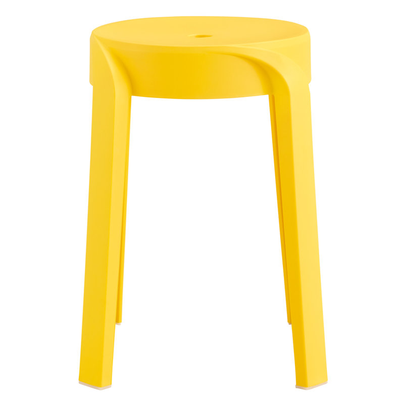 6 Plastic Stackable Chairs, Smooth Surface, 11.8" Product Depth, Versatile Seating, Mustard Stools - User- And Practical