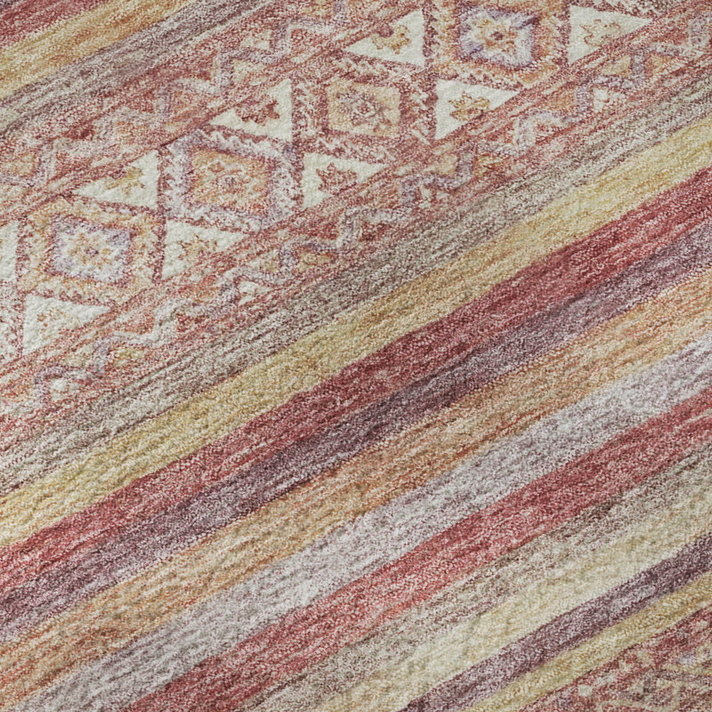 Premium Machine Washable Baford AMF1653 Stripes Rug, Rectangle 9' x 12'