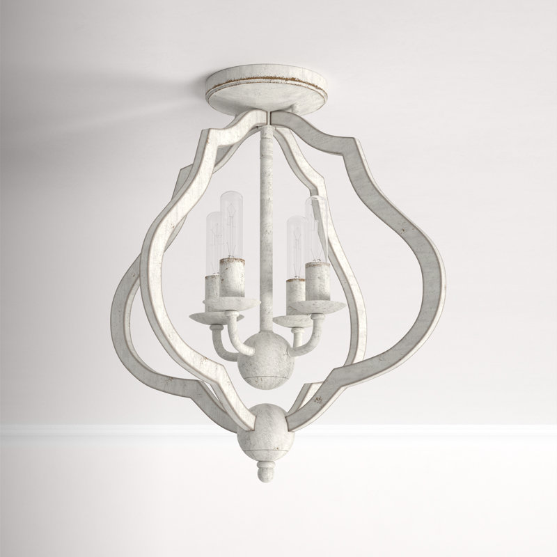 Borger Semi Flush Mount, Antique White