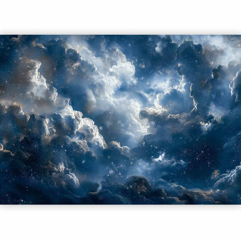 Papier peint espace - Nuage et étoiles, L 41 po x l 59 po