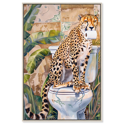 Toile de guépard, toile de salle de bain Jungle, Art par Art Remedy
