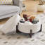 Repose-pieds rond avec rangement de 26 pouces, repose-pieds rembourré en chenille moderne avec rangement, table basse avec repose-pieds amovible, tabouret avec repose-pieds pour le salon et la chambre à coucher (beige)-14250693