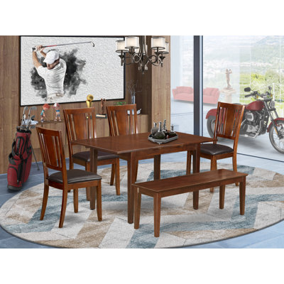 Adonica Butterfly Leaf Rubberwood Solid Wood Dining Set