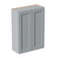 Porte d'armoire murale en bois massif gris foncé et étagère pour le rangement dans la cuisine, le rangement dans la salle de bain, la buanderie et les tablettes réglables prêtes à assembler