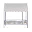 Finition grise lit plateforme lit à baldaquin en tissu moderne en bois 1pc-2019978229