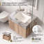 Armoire de salle de bain murale 24 po pré-assemblée, structure en contreplaqué avec 2 portes, comptoir d'évier en céramique encastré avec trou de robinet pré-percé-132392672-132392677