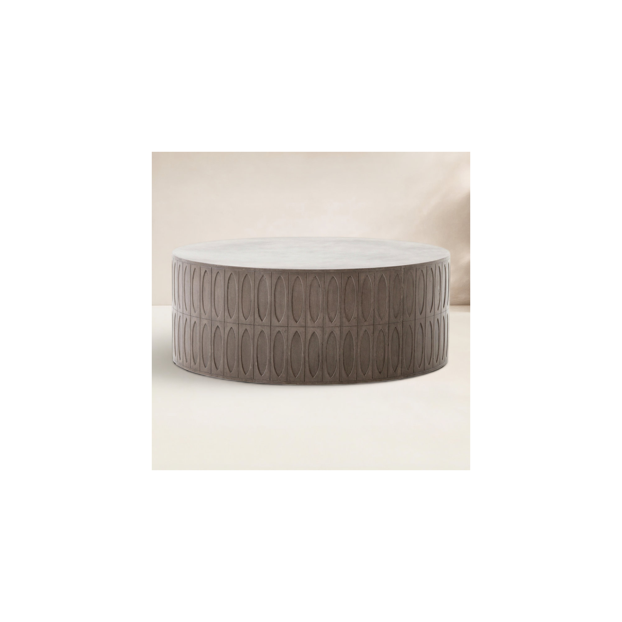 Karelia 42'' Stone Outdoor Coffee Table, Gray Concrete