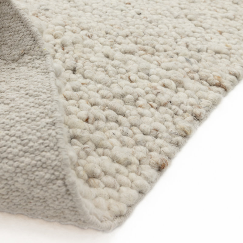 Cera Wool Hand Woven Area Rug, Rectangle 120 x 170 cm, Cream