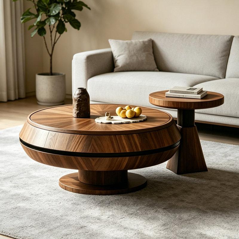 English-style creative round coffee table