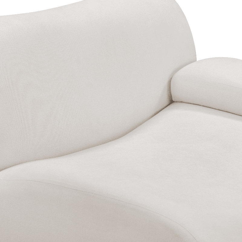 Chue Cream Upcycled Fabric Modular Loveseat, Cream Polyester Blend