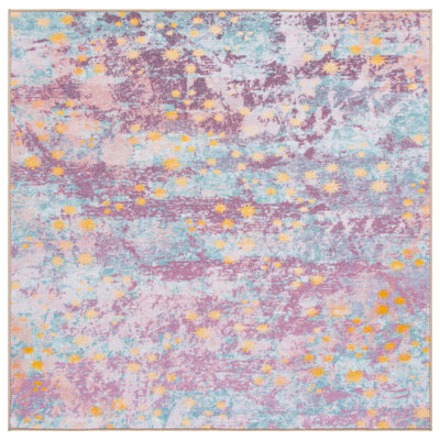 Tapis mauve / bleu clair / jaune Eudora