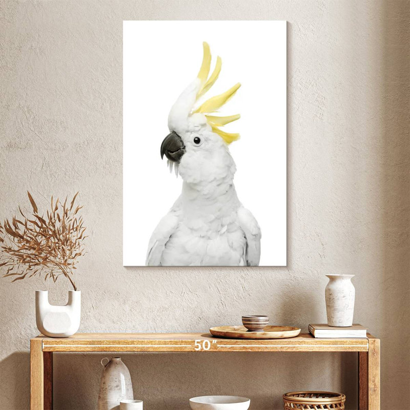 Cool cacatoès sur toile, H 39 po x l 26 po x P 1,25 po