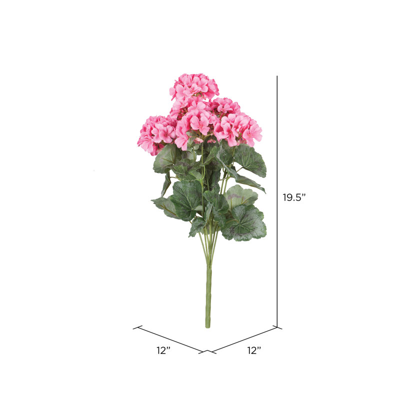 19.5" Artificial Geranium Bush, Coral
