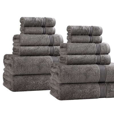 Ensemble de serviettes de bain douces en coton égyptien 12 pièces Guadlupe Heritage