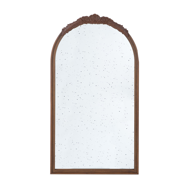Cadre de miroir antique rose sculpté à la main 23 po x 42 po, Brown