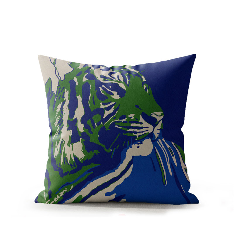 Coussin d'intérieur Leon, Azur royal, 16 po x 16 po